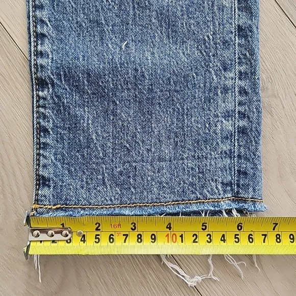 Anthropologie Pilcro The Vintage Straight Distressed Denim High Rise Jeans Sz 25 - Picture 16 of 16